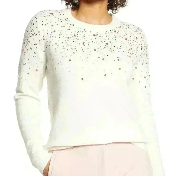 𝅺HALOGEN Multicolor Sequin Crew Neck Sweater M - Picture 1 of 8